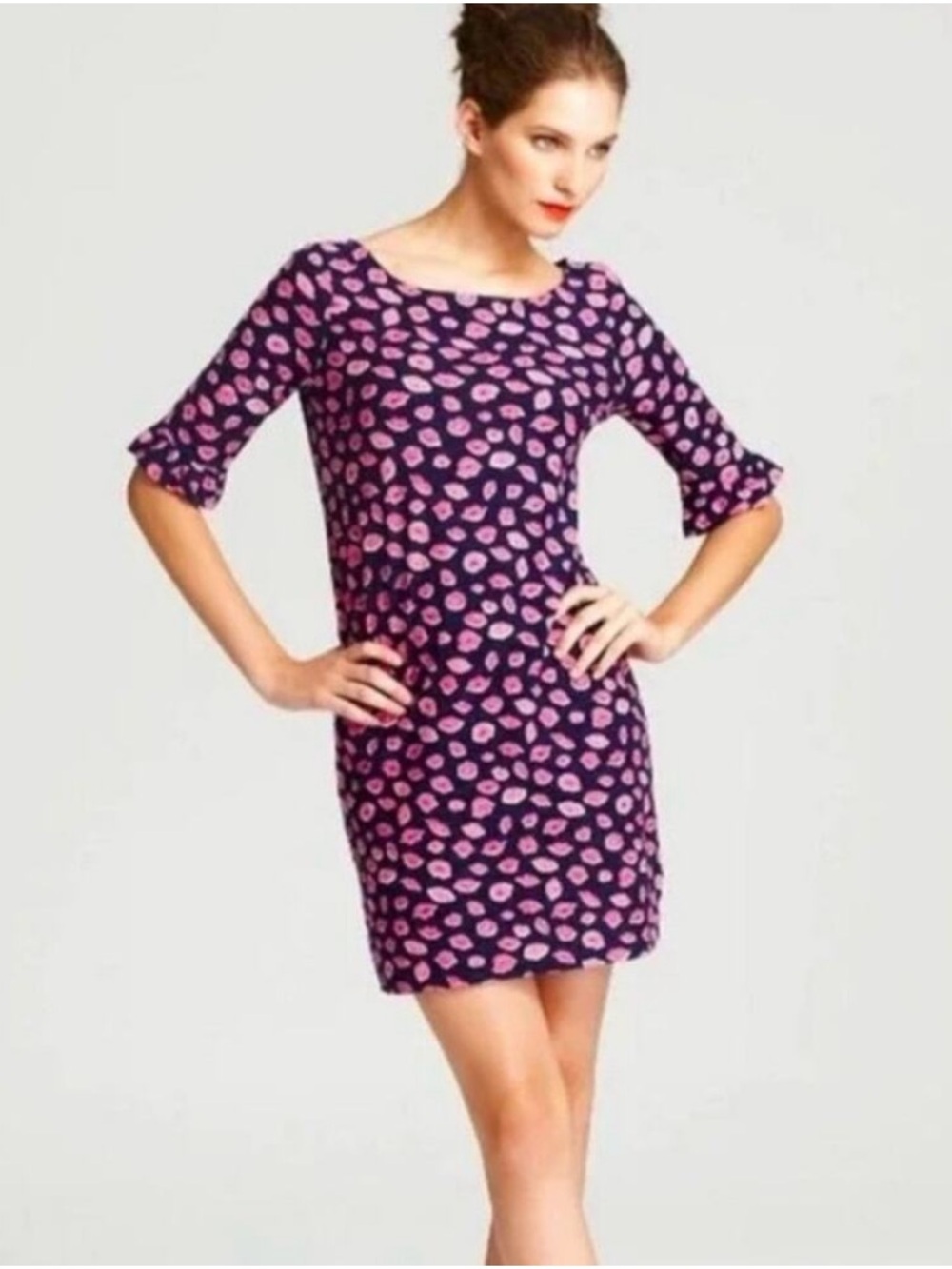 Lilly Pulitzer NWT Somerset Bocce Bright Navy Lips Kiss dress cotton
